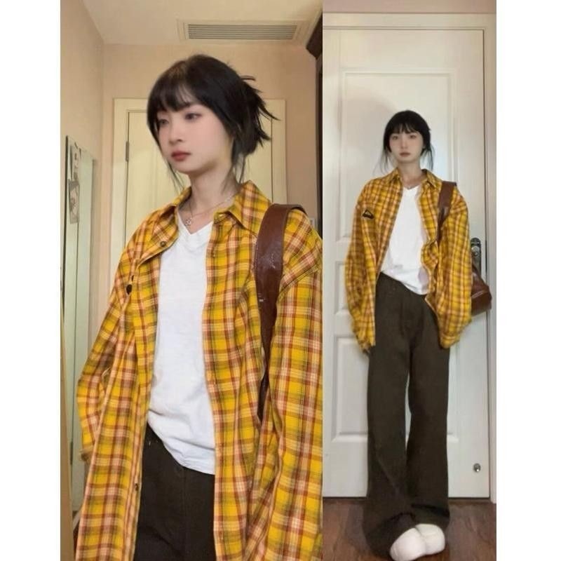 アメリカン コーデ チェック シャツ レディース 長袖 アウター シャツ 重ね着 アウター ファッション トップス681337