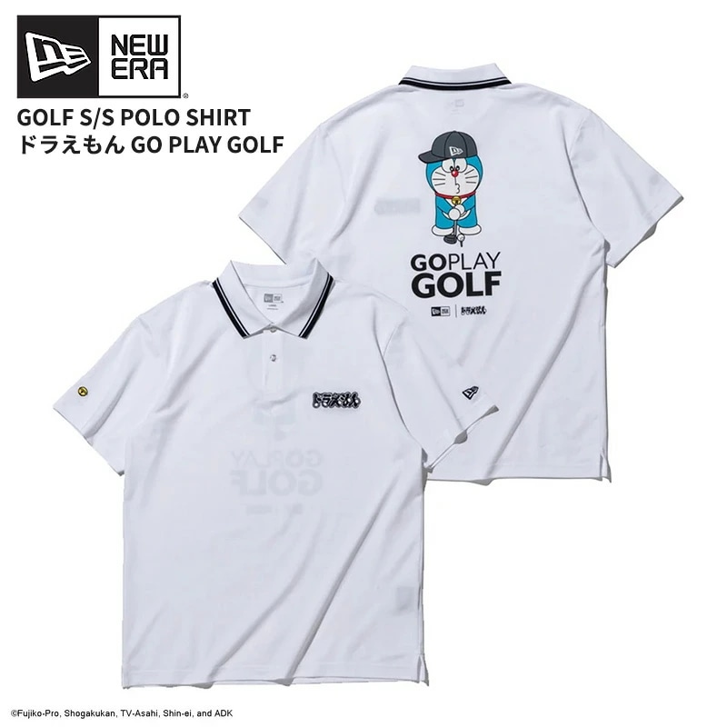 ニューエラ ゴルフ NEW ERA 半袖 鹿の子 ポロシャツ ドラえもん GO PLAY GOLF ホワイト 14935370