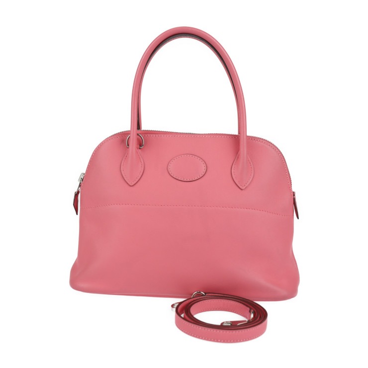 HERMES エルメス ハンドバッグ ボリード27 ヴォースイフト ローズアザレ ピンク系 シルバー金具 2WAY ショルダーバッグ C刻印 本物保証 中古