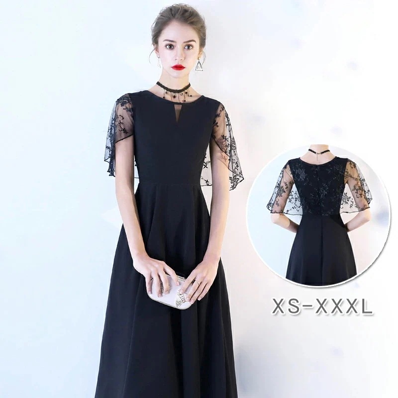 【急速出荷!】パーティードレス 結婚式 ワンピース レース刺繍 パーティドレス ミモレ丈 ウェディングドレス ウエディング ドレス 二次会 花嫁 ブライズメイド お呼ばれ ワンピース ミモレ丈 エンパ