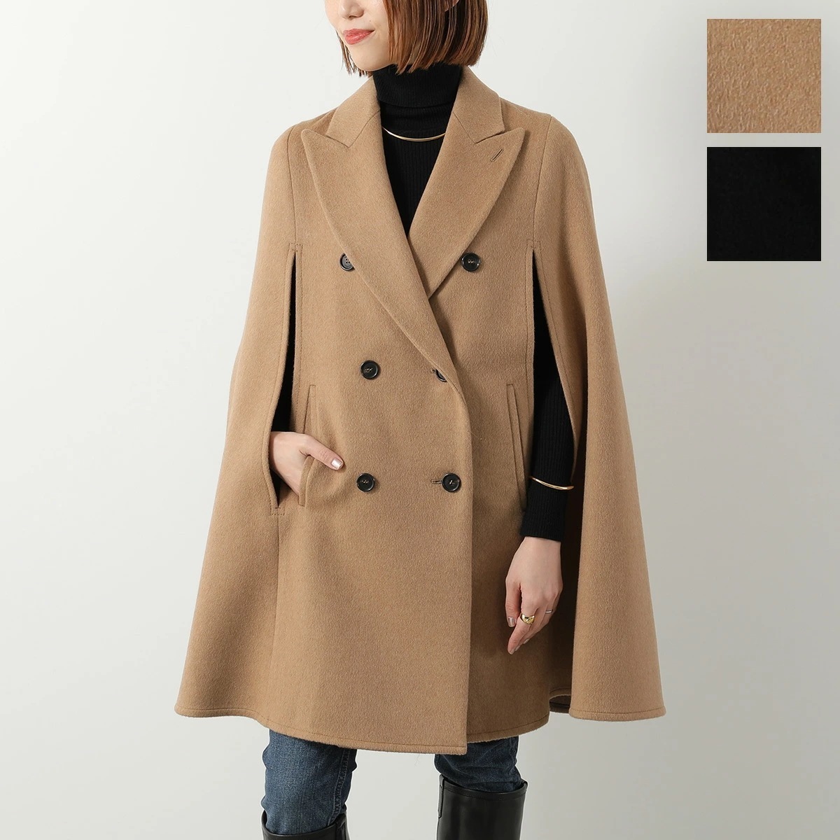 MAX MARA マックスマーラ ケープ PORDOI ポルドイ キャメル コート ジャケット ポンチョ ダブルブレスト ミディ丈 カラー2色