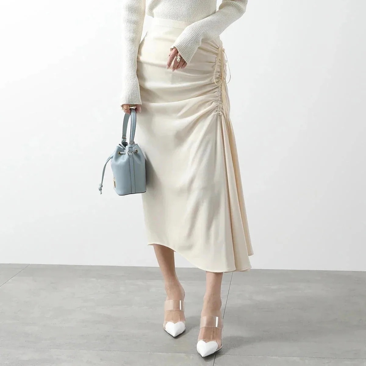 N21 ヌメロヴェントゥーノ ロングスカート C051 5080 レディース フレア ギャザー リボン 1213