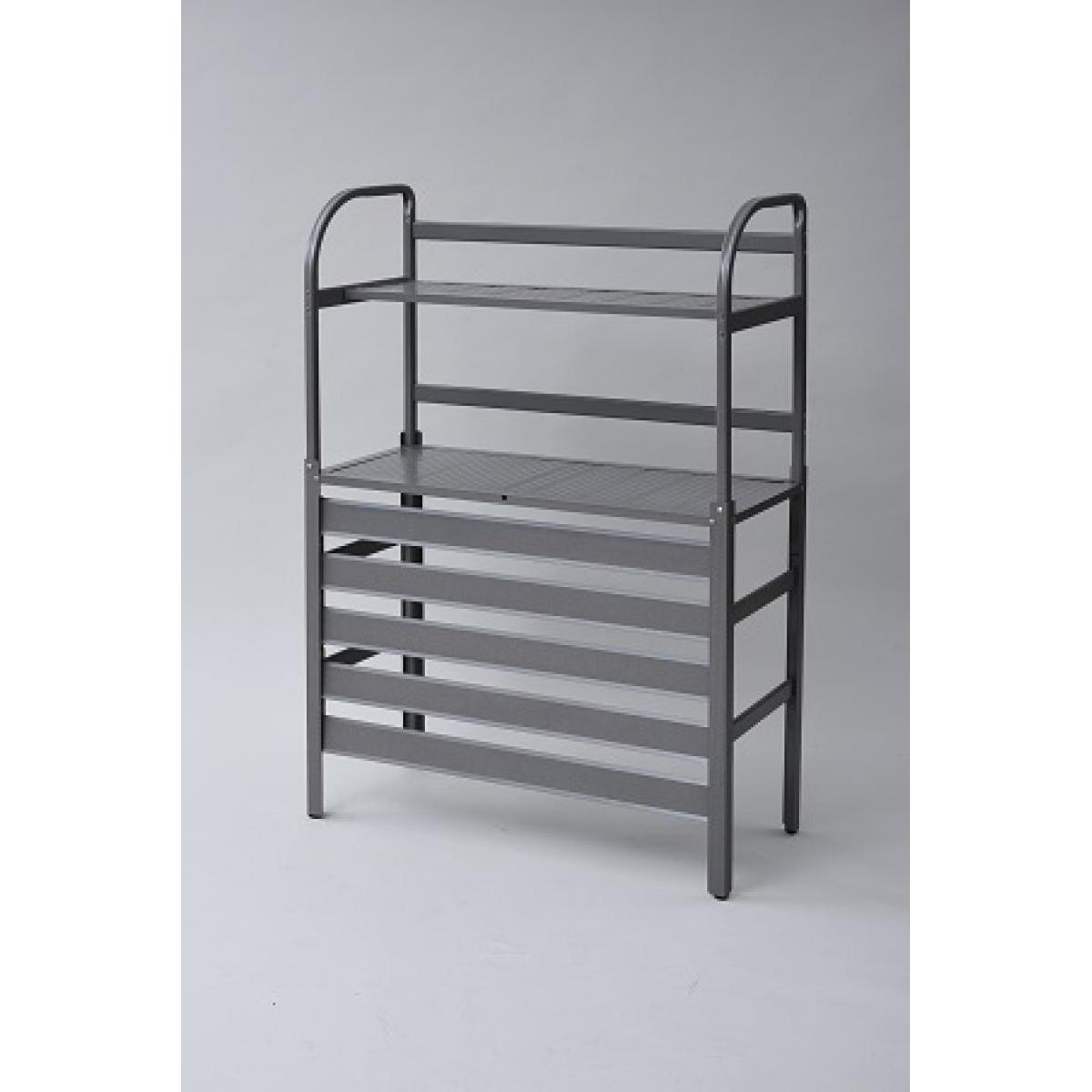 山善 YAMAZEN アルミ エアコン室外機カバー棚付 KAAC-90T(GY) 室外機収納部内寸：幅83x奥行35x高さ71cm