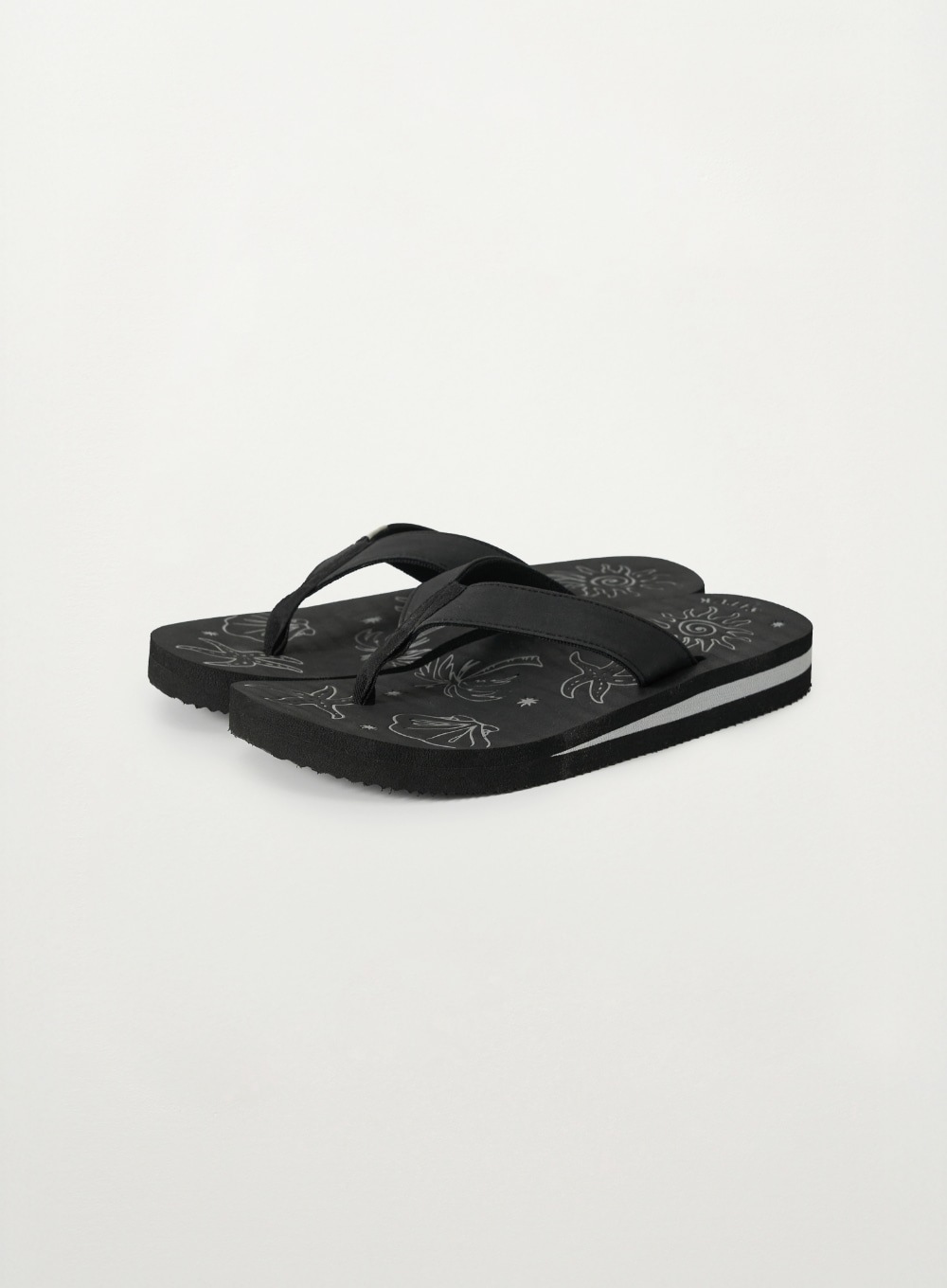 【SATUR】26SS GRAPHIC FLIP FLOP : BLACK