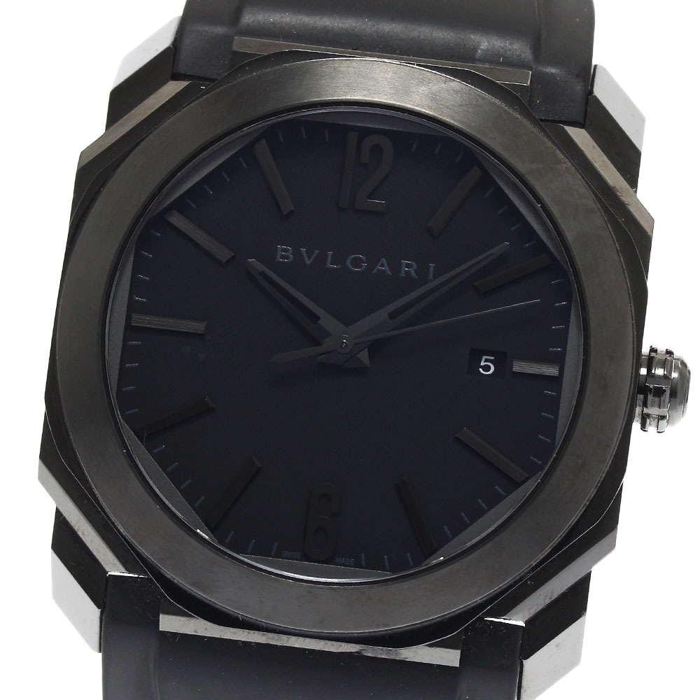ブルガリ BVLGARI BGO41S/102737 オクト ウルトラネロ デイト 自動巻き メンズ 良品 内箱・保証書付き_900027【中古】