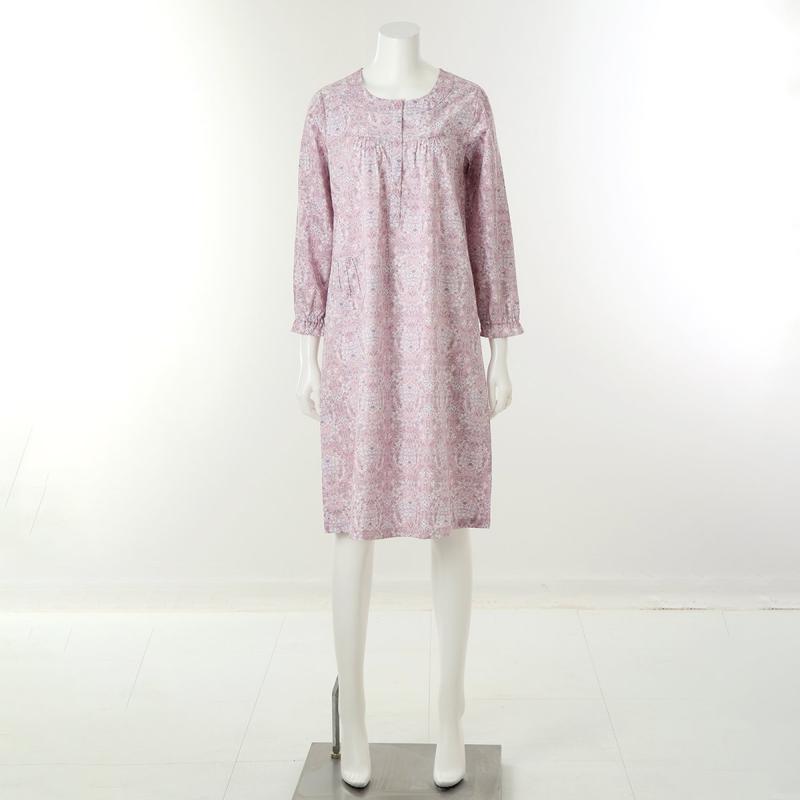 プレミアムコットン100番手花柄ワンピース[VGNA208/PK]