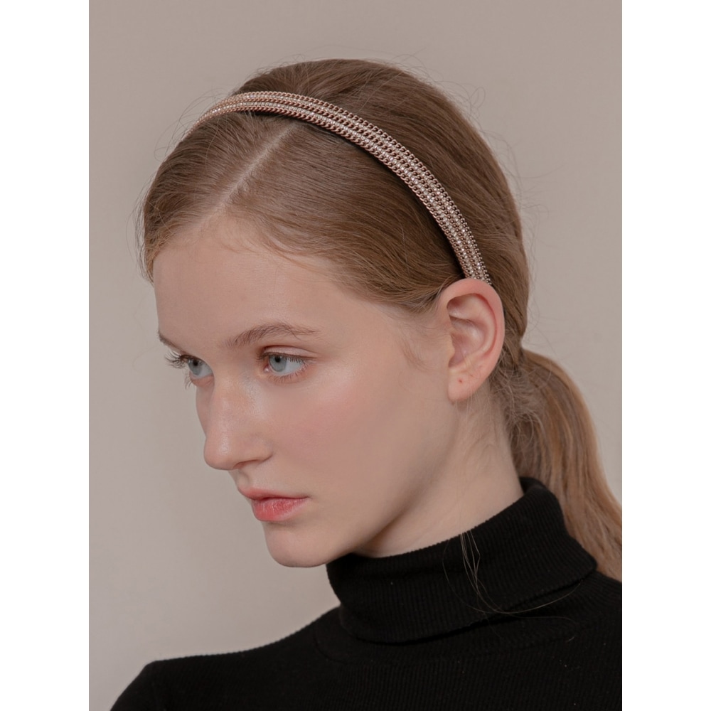 Jean Paul Clarisse ダブルチェーンストーンヘアバンド JP 22 205HB