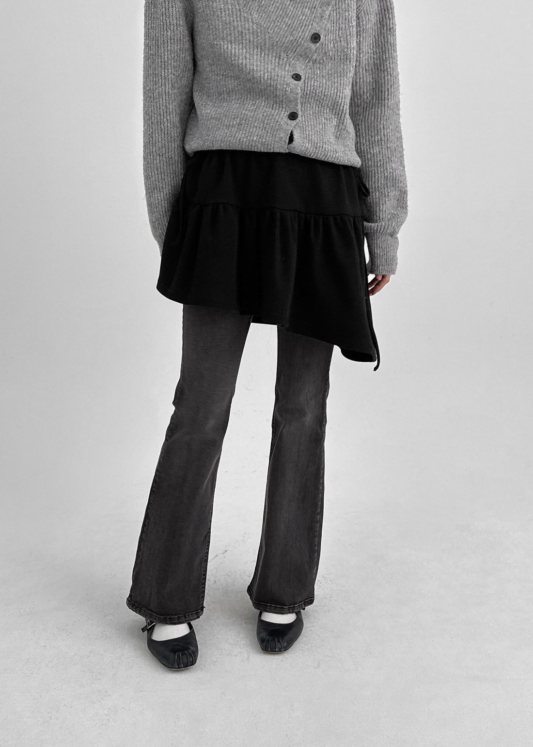 ハーティン アンバランスシャーリングミニスカート