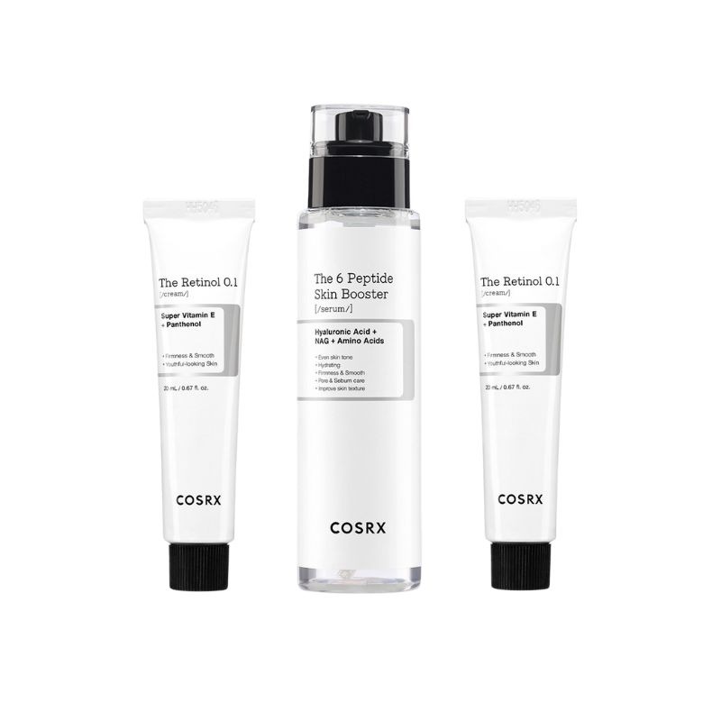 RXザレチノール0.1クリーム 20ml + RXザ6ペプチドスキンブースターセラム 150ml 3種セット