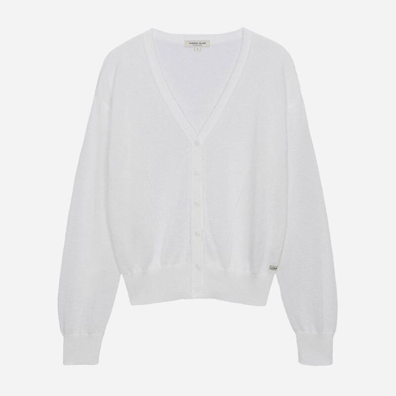 Vネック・ドロップショルダーカーディガン T264MCD235W