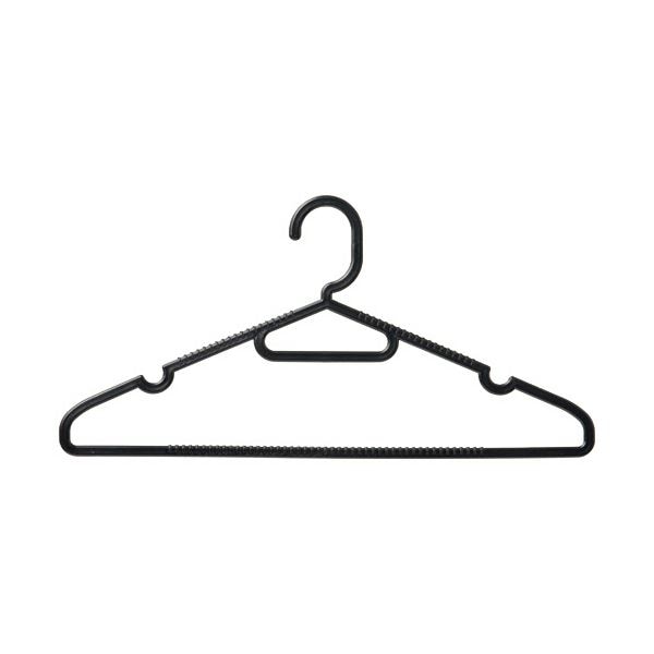 （まとめ） オカザキ スリット付ハンガー ブラック1セット（50本：10本×5パック） (×5セット)