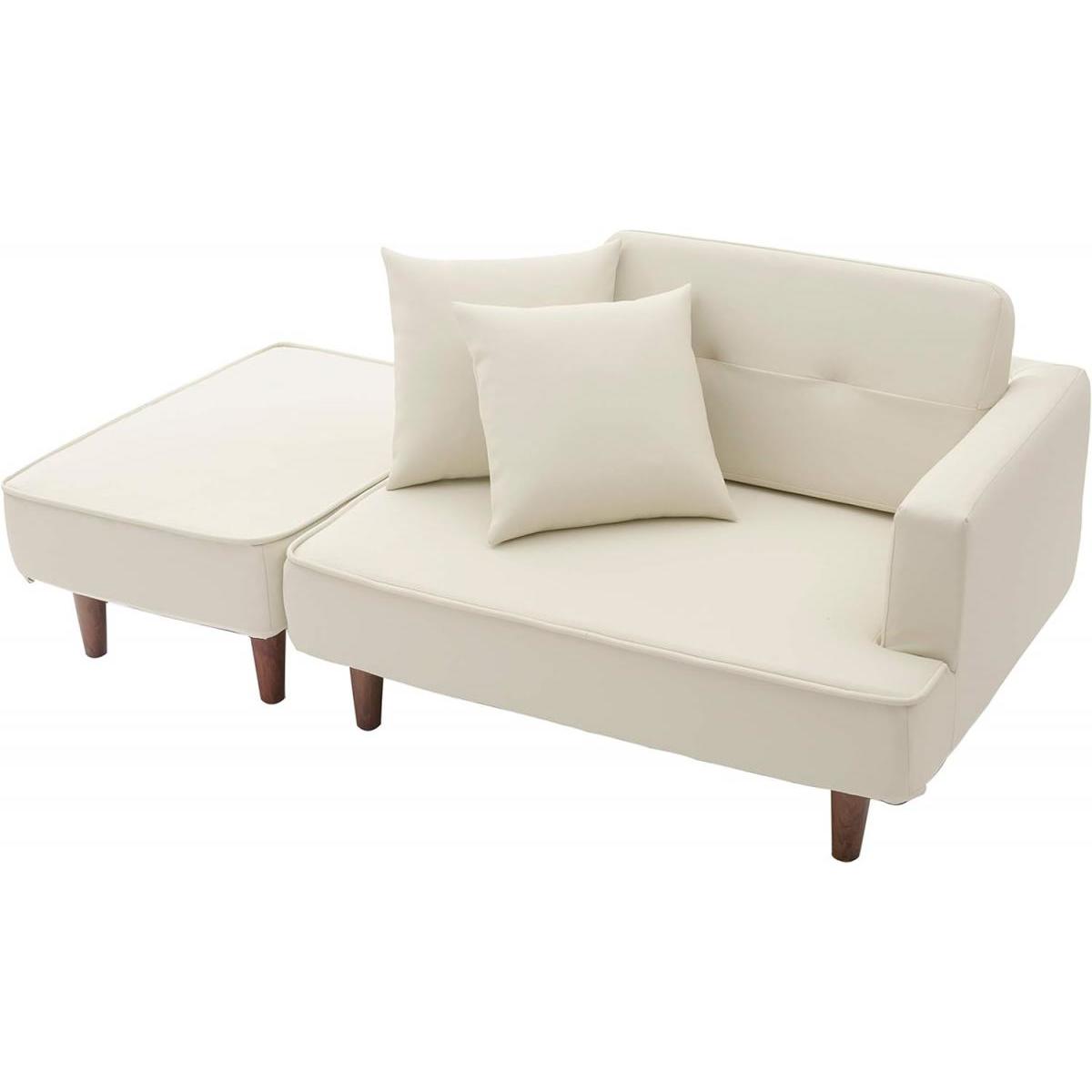 【I】セルタン CELLUTANE カウチソファ NAP 2人掛け 脚置き付 PVC レザー ブラック 黒 A969p-597BK コンパクト ソファ【受注生産品】グ 水洗