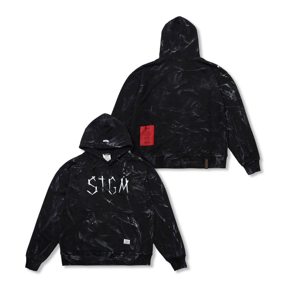 Dirty Washed Oversized Hoodie Black