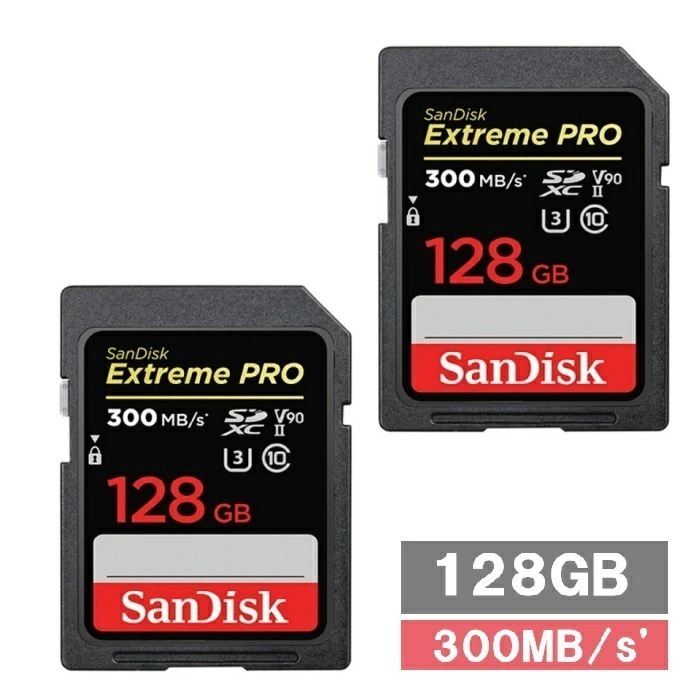【2セット】 サンディスク SDカード SDXC SDSDXDK-128G-GN4IN Extreme PRO 64GB Sandisk SDXCカード SD Class10 UHS-II カ