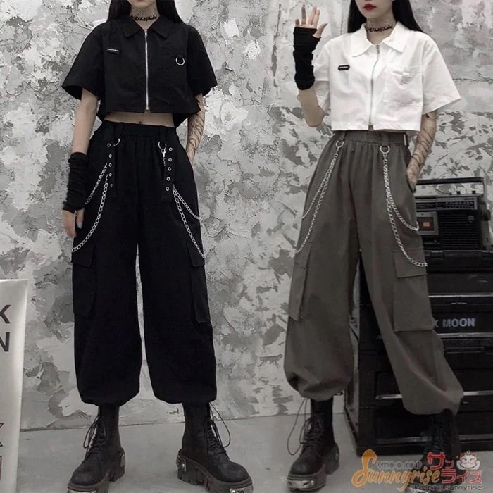 パンツ レディース ストリート セットアップトップス カーゴパンツ ストリート系 コスチューム 演出