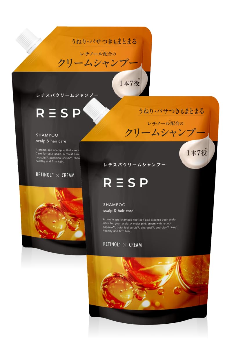 [レチスパ] クリームシャンプー 詰め替え用/リフィル 400g 泥シャンプー オールインワン 1本7役（トリートメント不要）レチノールカプセル配合 ケラチン・ヘマチン ノンシリコン ライラック&ベル