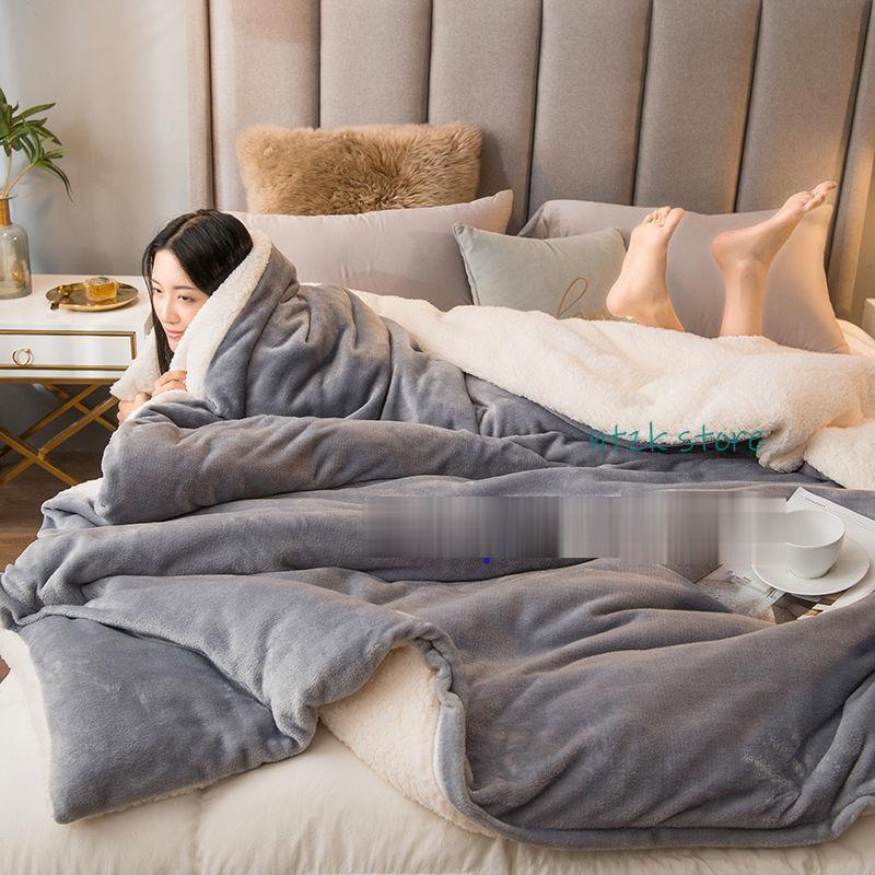 短納期 裏ボア もこもこ 毛布 ブランケット 毛布 ダブル キングサイズ 200×230cm もうふ ワッフル模様 ボア シープボア おしゃれ 洗える