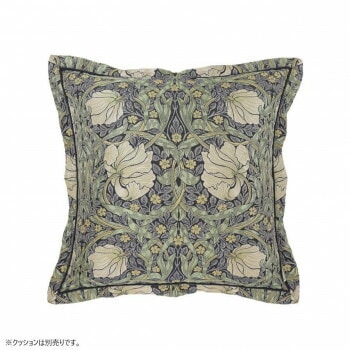 川島織物セルコン Morris Design Studio ピンパーネル 背当クッションカバー 45x45cm LL1746 G グリーン