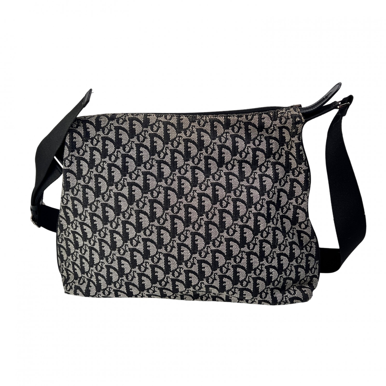 DIOR ディオール トロッター キャンバス ショルダーバッグ 紺 A-13588
