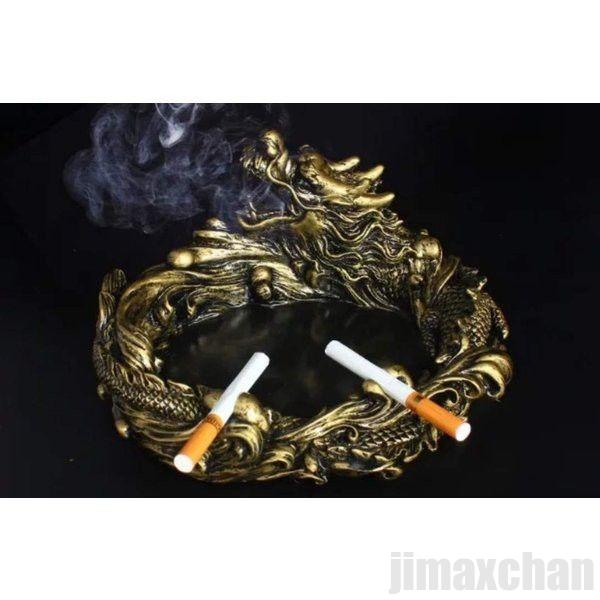 大人気 上品 灰皿 ガラス 高級 ギフト ドラゴン 龍 骨董風 インテリア 置物 オブジェ 喫煙具 とぐろを巻く 守護龍 風水 小物入れ