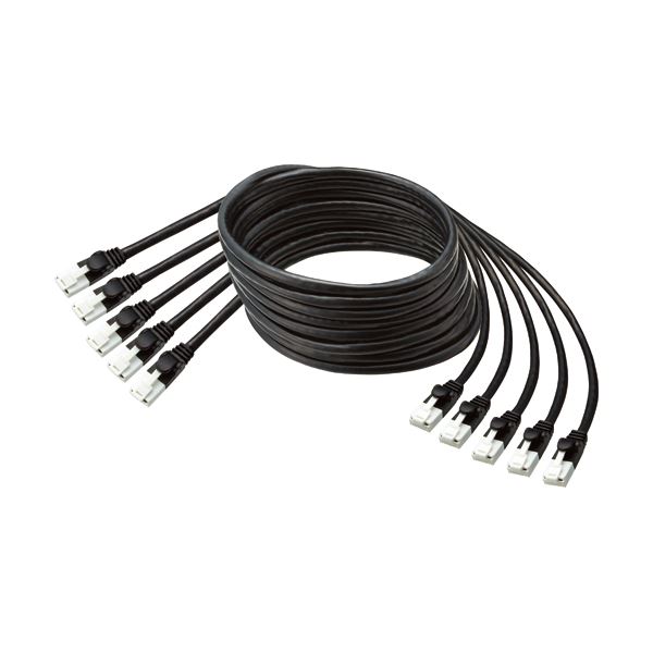 (まとめ) TANOSEE 爪折れ防止LANケーブル（CAT6） ブラック 5m 1パック（5本） (×5セット)