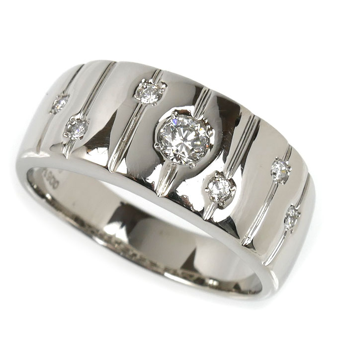 Pt900プラチナ リング・指輪 ダイヤモンド0.30ct 24号 12.1g メンズ 中古
