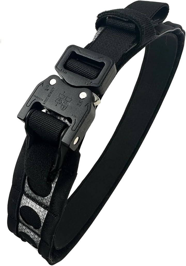 タクティカルベルト 軽量 ロープロファイル メタル製 2重構造 FERROタイプ BISONベルト モールベルト サバゲー(ブラック)