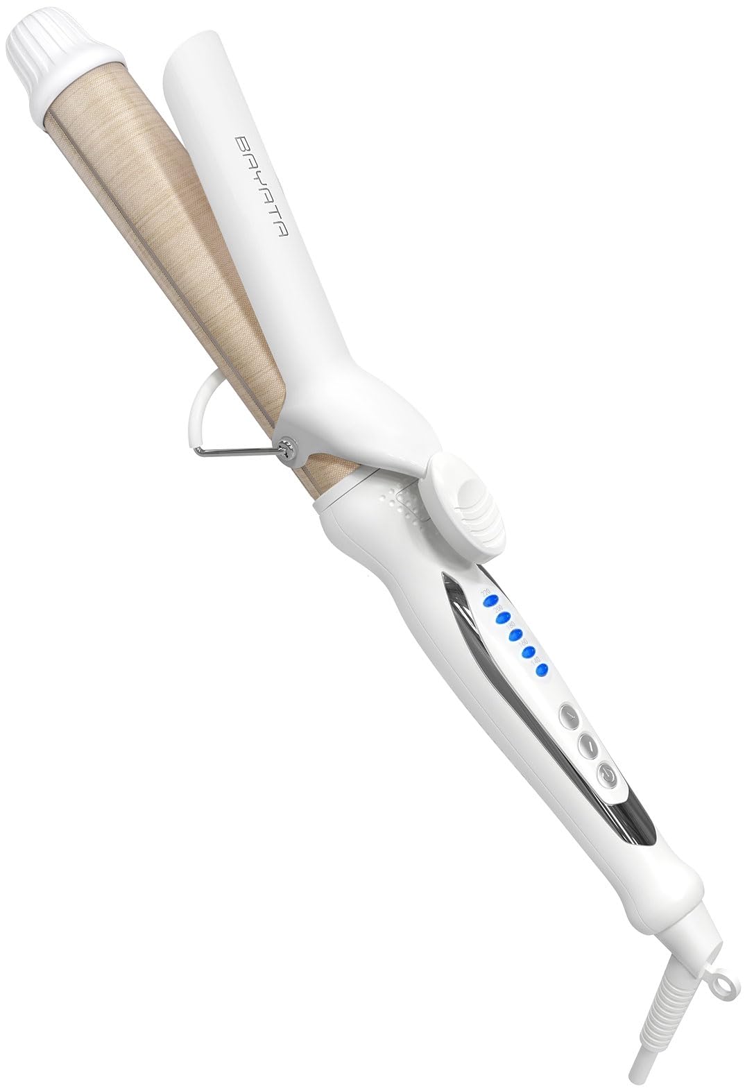 BAYATA コテ 32MM ヘアアイロン カールアイロン シルクプロコテ【瞬間水分蒸発しない・140℃220℃・マイナスイオン・海外対応】5段階温度調節 全髪質対応 急速立ち上がり 1時間自動オフ