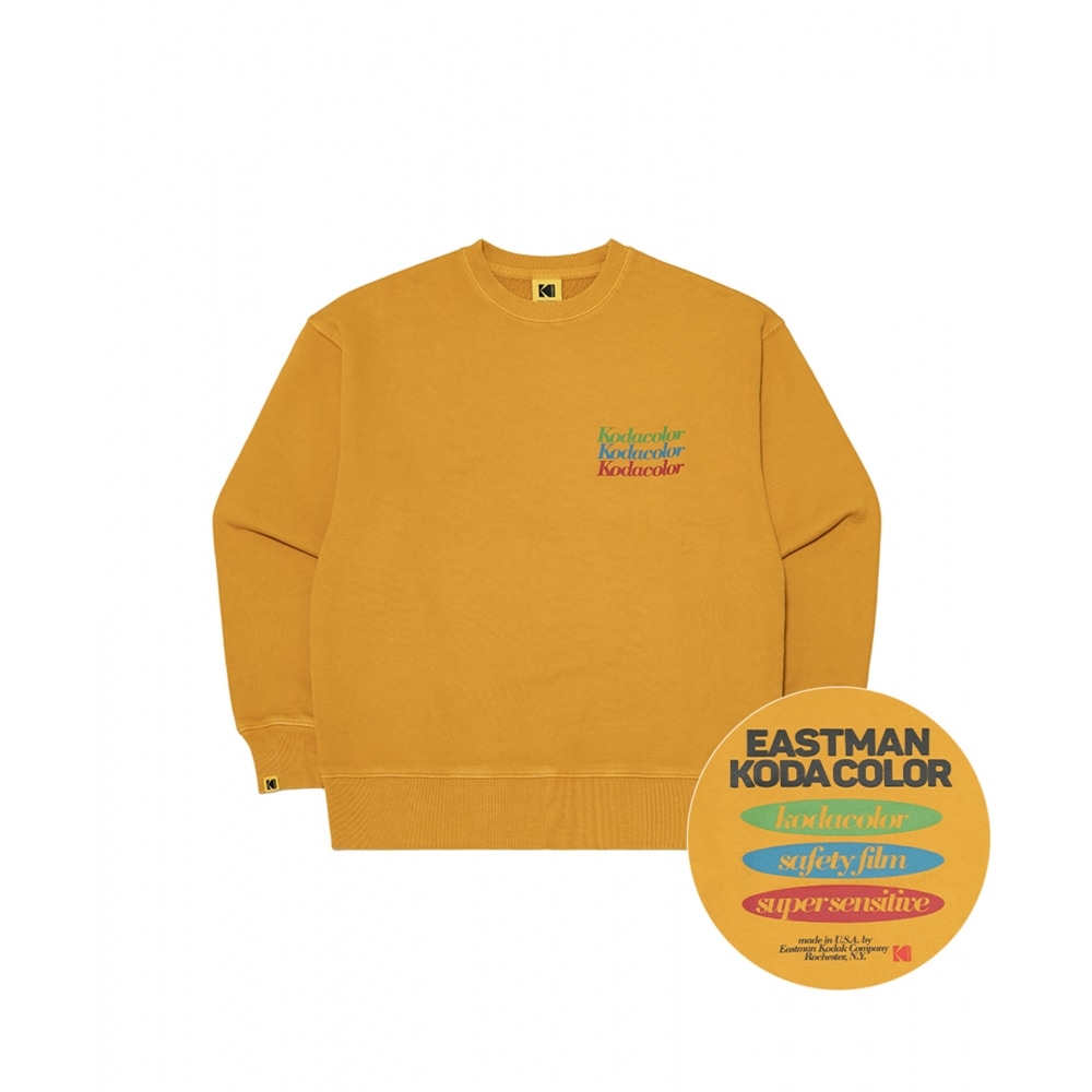 コダックコダカラー顔料染めスウェットシャツイエロー