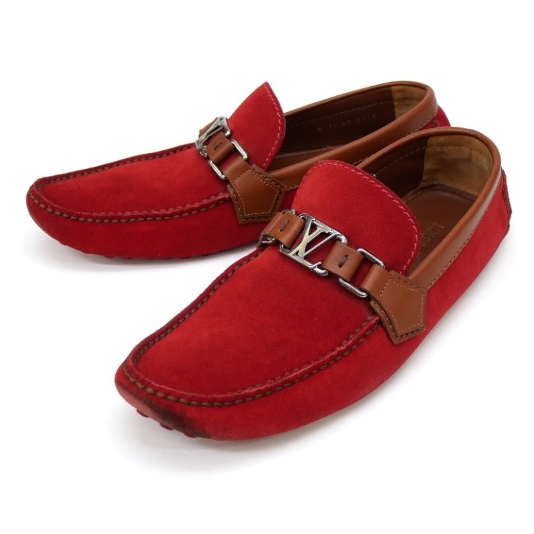 ﾙｲｳﾞｨﾄﾝ ﾄﾞﾗｲﾋﾞﾝｸﾞｼｭｰｽﾞ ﾛｰﾌｧｰ ﾛｺﾞ 赤系 ｽｴｰﾄﾞ 7.5 【中古】(63447)