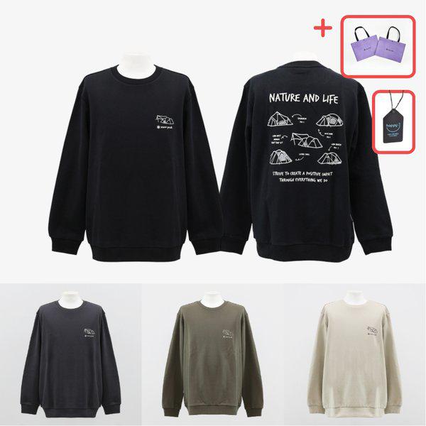 テントグラフィックマンツーマン長袖Tシャツ男性[デパート版]