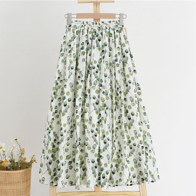ロングスカート 花柄 レディース マキシ丈スカート スカート マキシ丈 ミモレ ロング グリーン サマースカート フラワー 春 夏