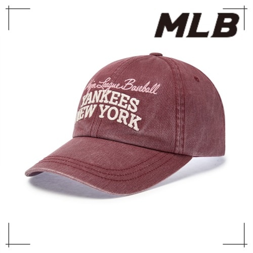 MLB公式 キャップ Vintage Color Washing Unstruck Ball Cap NY (D.Wine)