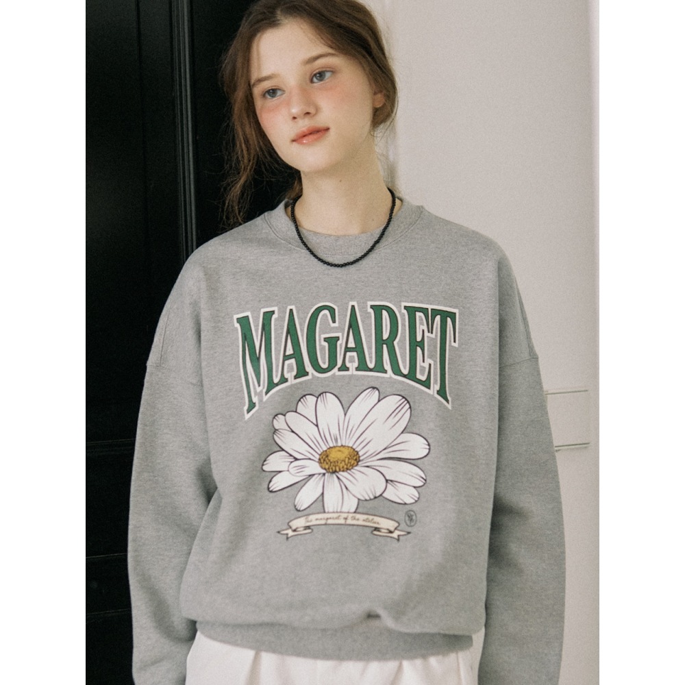 ourhope マーガレットブルームスウェットシャツメランジグレー