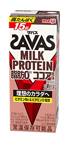 SAVAS(ザバス) MILK PROTEIN 脂肪0 ココア風味 200ml×24本 明治 ミルクプロテイン