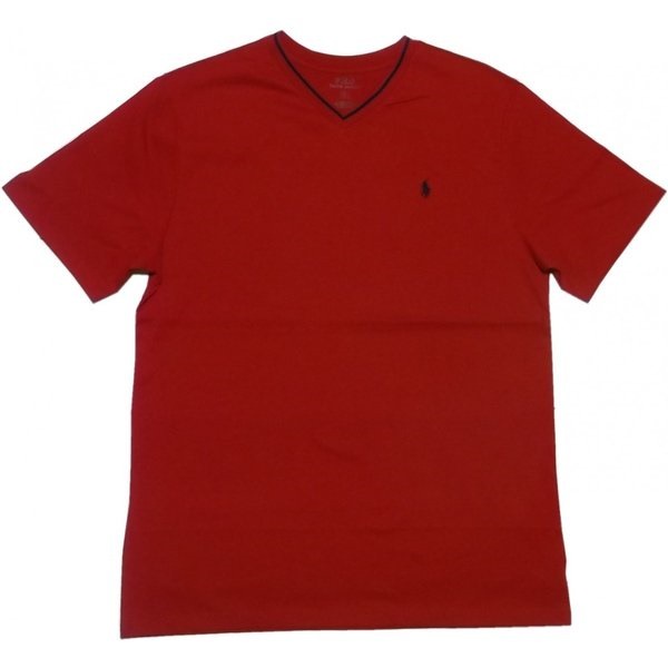 POLO Ralph Laurenボーイズサイズ 半袖 Vネック ワンポイント Tシャツ レッド boys PR2-1101