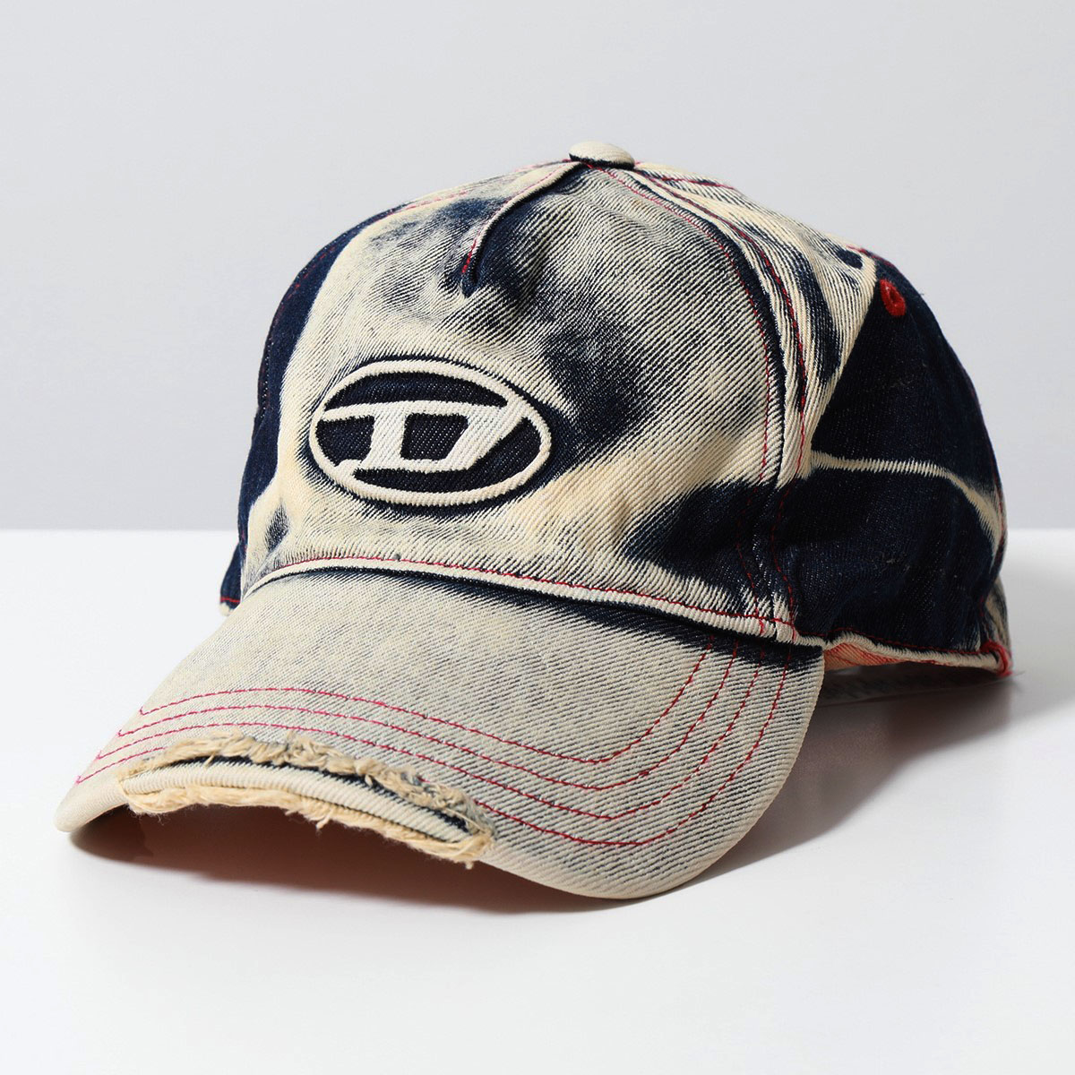 DIESEL ディーゼル ベースボールキャップ C-SEYMON CAPPELLO A06467 0DGAV メンズ デニム ウォッシュ ダメージ ロゴ 帽子 01