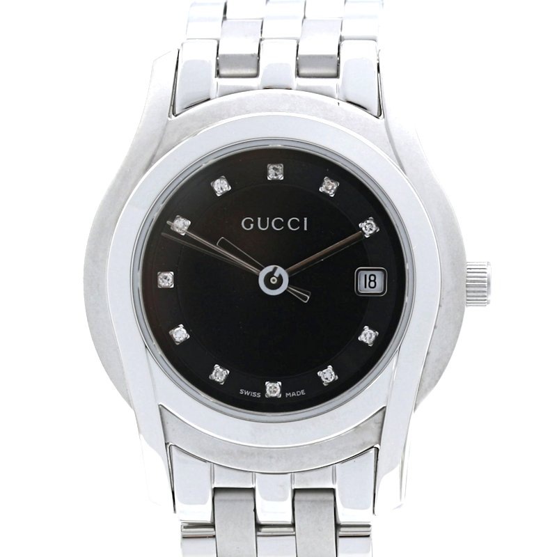 Gクラス 11Pダイヤモンド YA055504 5500L 【電池交換済】【中古】腕時計 レディース ステンレススチール /40448