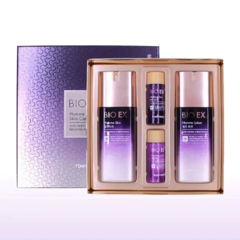 [メンズ基礎コスメ セット 韓国人気] 男性用 バイオ イーエックス オム スキンケア 2点セット (スキン130ml + 20ml + ローション 130ml + 20ml) 男性スキンローション