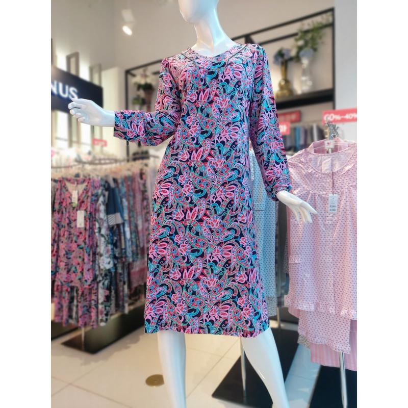 [釜山店] []モーダルペイズリー捺染ワンピース(WGN358W VI)