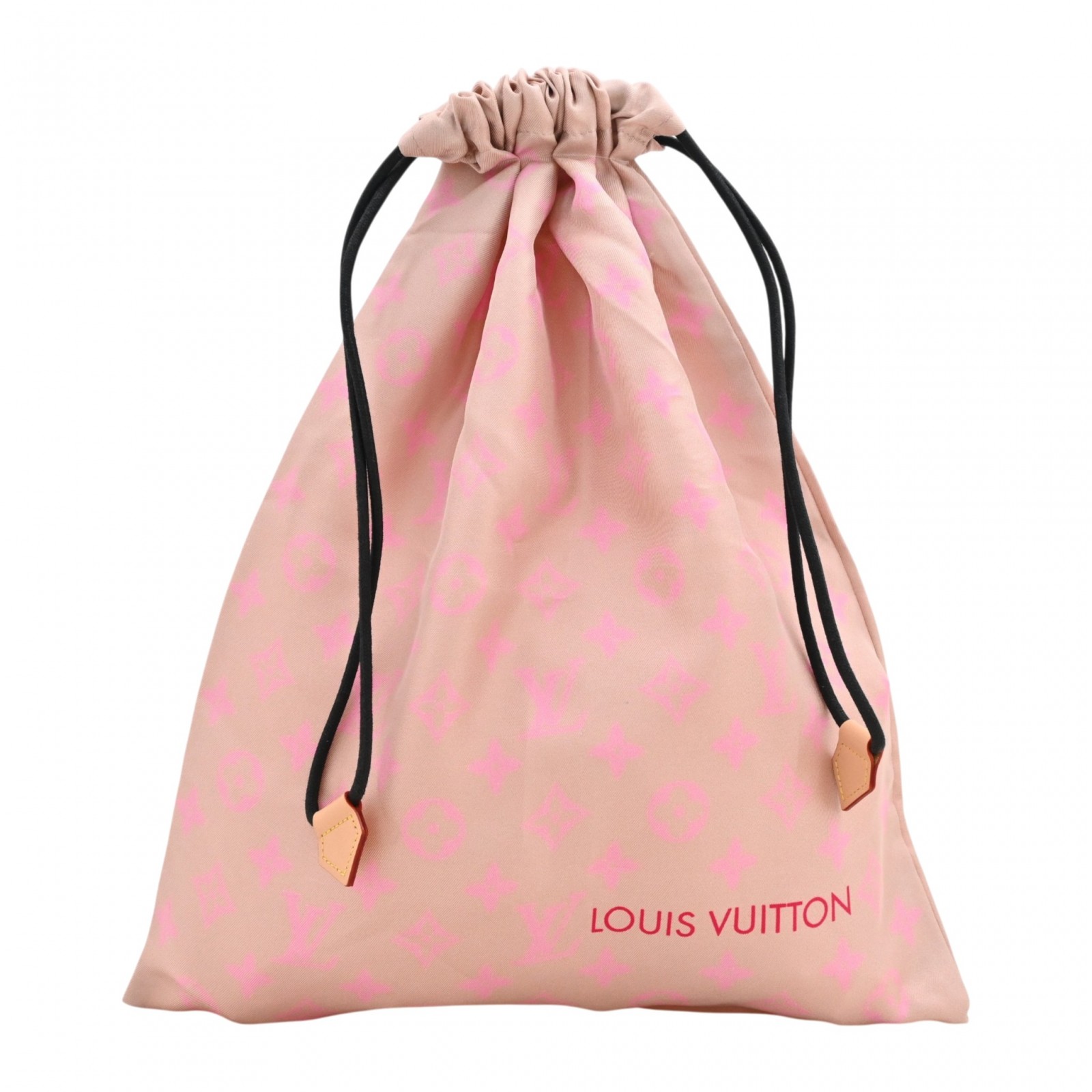 【中古】ルイヴィトン ショールモノグラム 保存袋 ショール用付属品 巾着 シルク ベージュ×ピンク Aランク lv8907ba