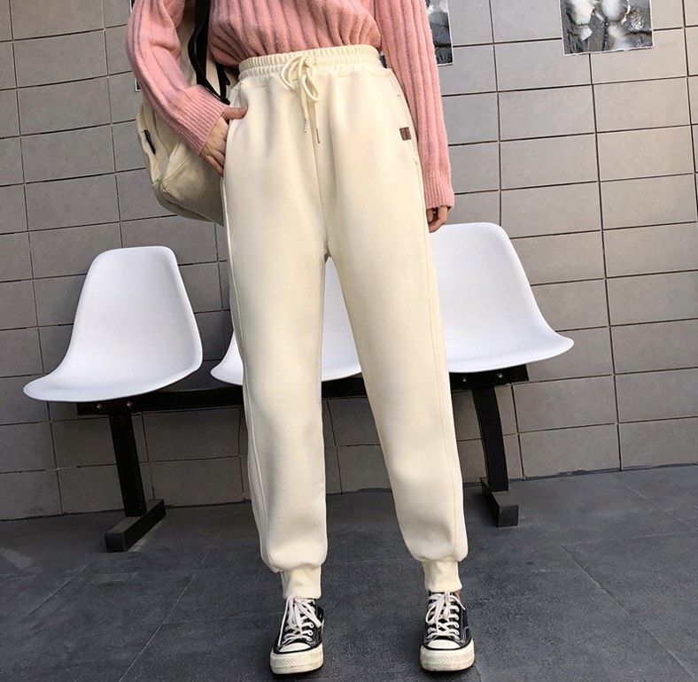 ズボン ボトムス ジョガーパンツ スウェットパンツ ハイウエスト ロング アンクル丈 9分丈 体型カバー 低身長 可愛い スポーティー アクティブ 運動 スポーツ カジュアル ストリート