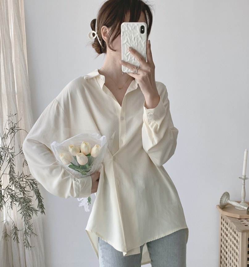 トップス デート モテアイテム シャツ 長袖 透け感 シースルー 可愛い きれいめ 上品 おしゃれ かっこいい 可愛い ラブリー キュート ガーリー クール モード系 セクシー エレガント