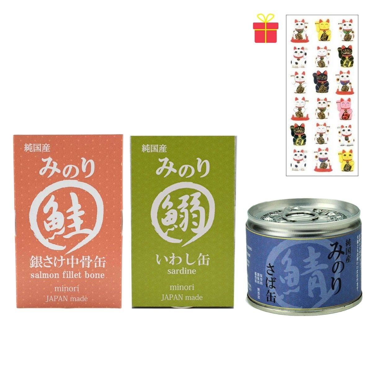 犬猫用 国産無添加詰め合わせ（鮭缶24個・いわし缶24個・さば缶24個）【各1ケースセット】【金運招き猫シール1枚付】無塩 100％天然 ペットフード ウェットフード 日本のみのり 国産 28,908円