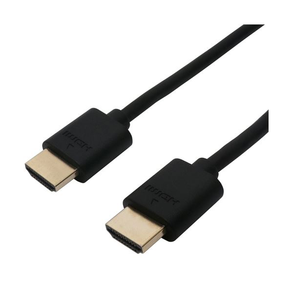 （まとめ） ナカバヤシ ミヨシ4K30P／フルHD解像度対応 HDMIケーブル 2m ブラック HDC-H20／BK 1本 (×3セット)