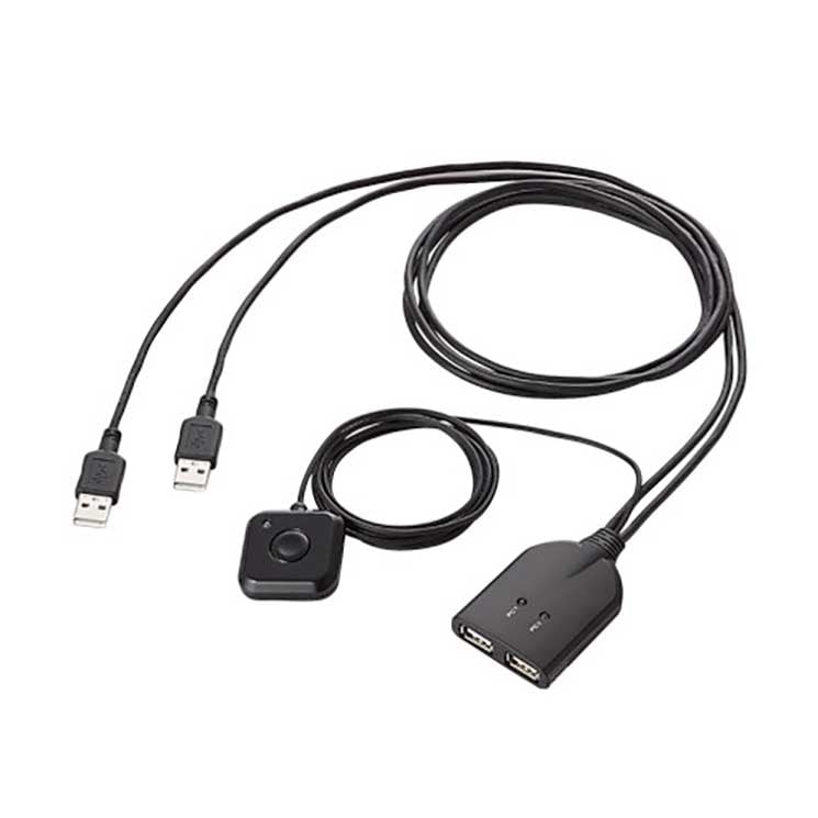パソコン切替器 キーボードマウス用 手元スイッチ付 ブラック 4,550円
