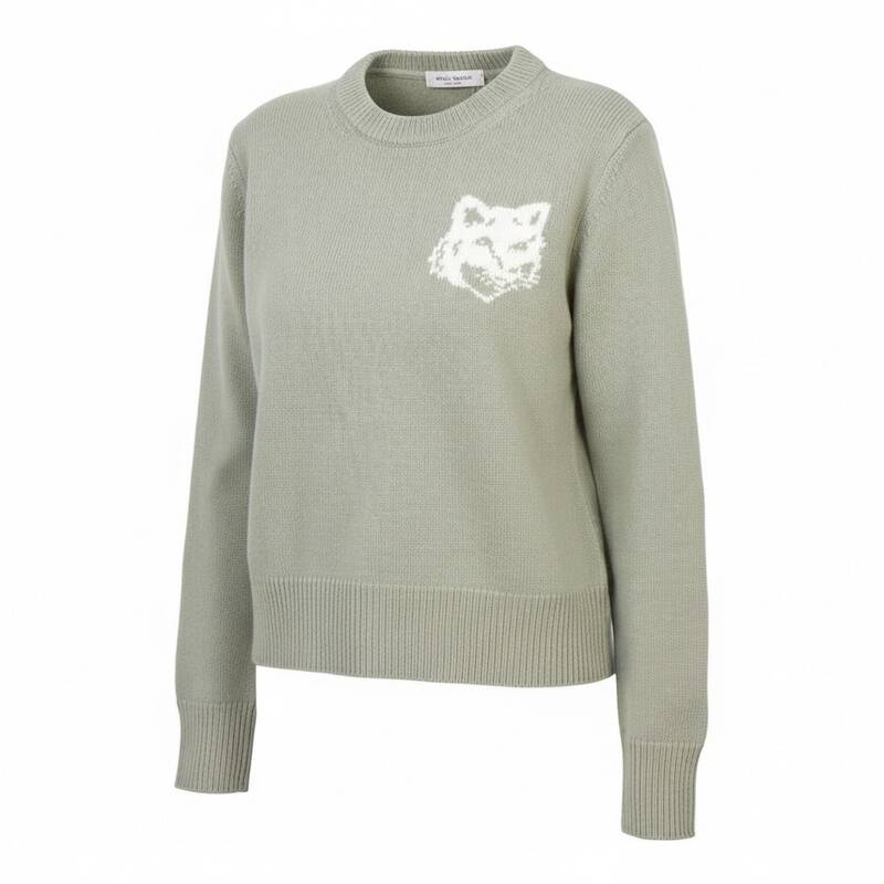 [カード決済で10%オフ]MAISON KITSUNE フォックスヘッド・インタルシア レディースニット NW00808KM0329 0396