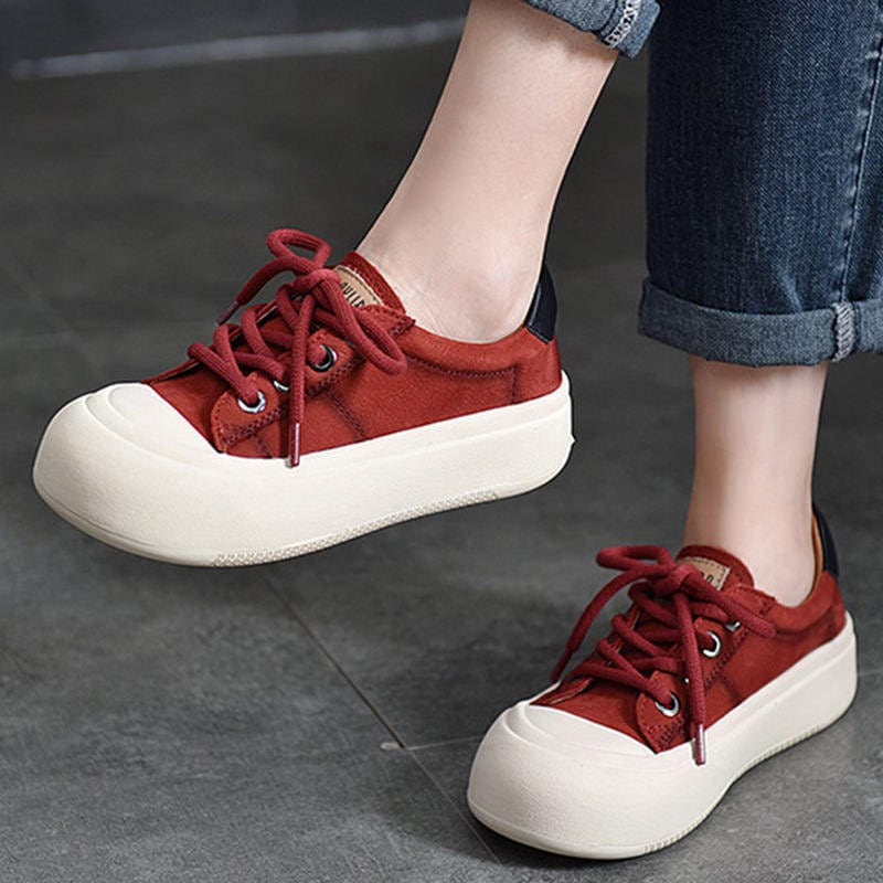 1000円OFFクーポン ヒールスニーカー レディース 靴 シューズ レースアップスニーカー ベーシック ぺたんこ 春 夏 秋 無地 ins風 スタイリッシュ ラウンドトゥ シンプル おしゃれ 厚底シ