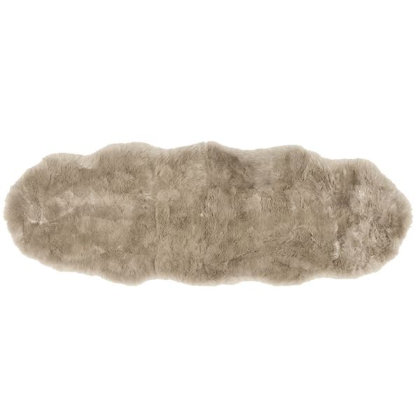 ニュージーランド産 天然ムートンの2匹 ラグマット 約60180cm ブラウン 表面：羊毛皮100％ 吸水性 放湿性 M-511-F 12,925円