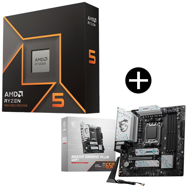 Ryzen 5 9600X W/O Cooler WOF (6C/12T 3.9GHz 65W) CPU + MSI B650M GAMING PLUS WIFI マザーボード セット